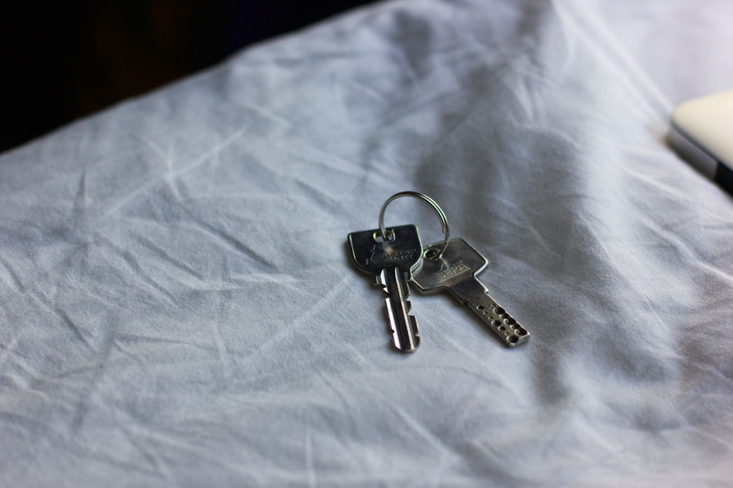 keys on the bed
