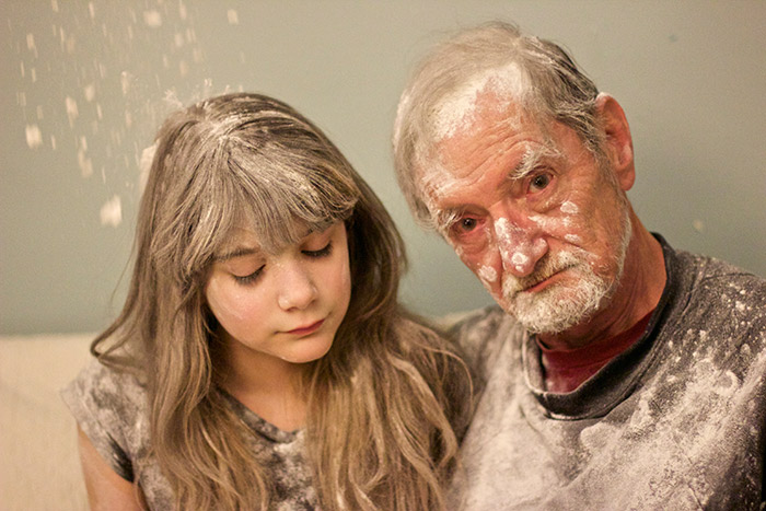 Girl and Grandfather Dusted with Flour | My Father, the Introvert