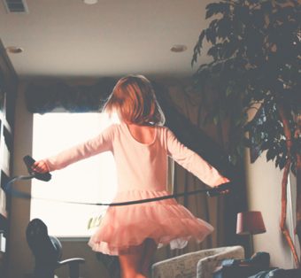 Little girl in ballerina dress